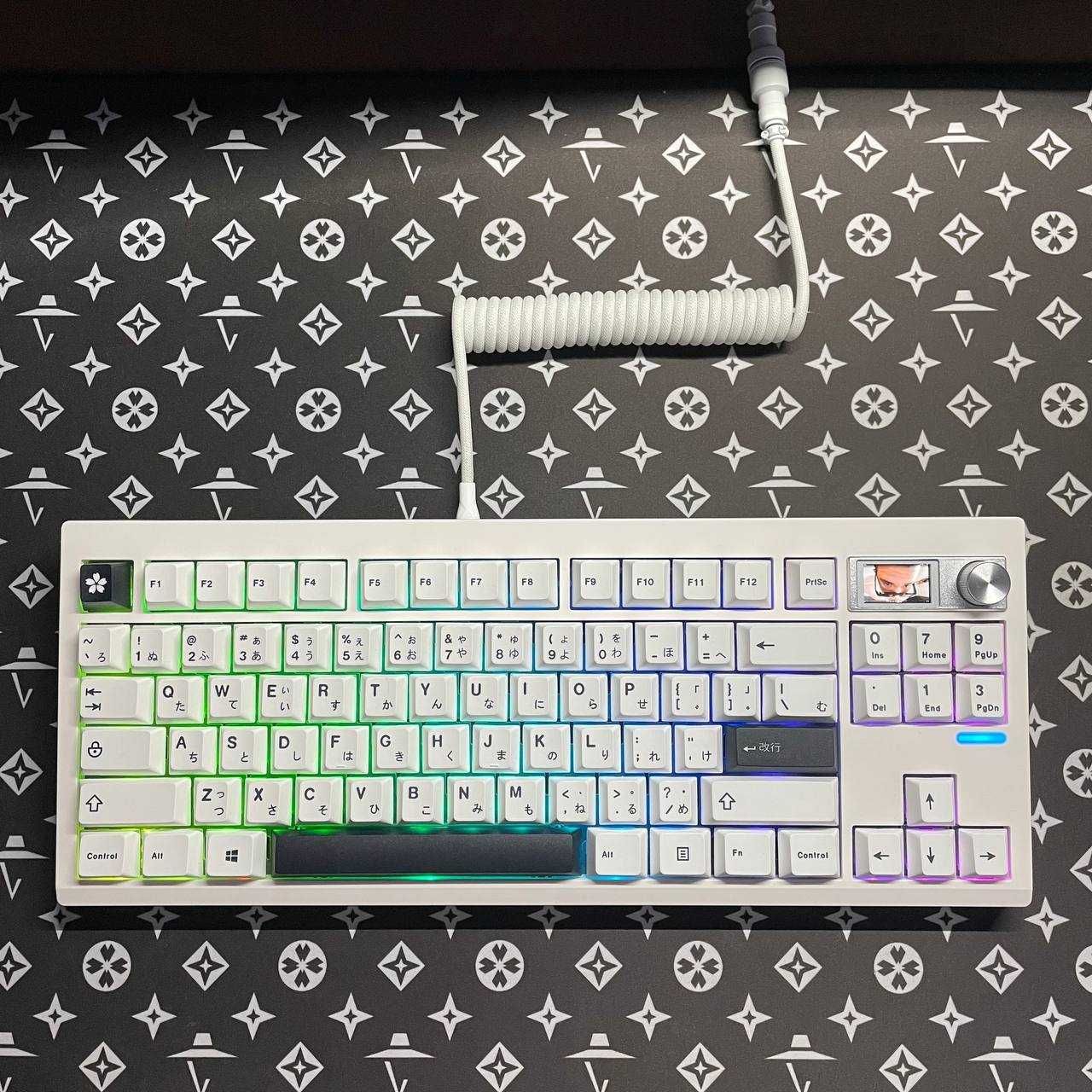 Кастомна механічна клавіатура GMK87, KTT Kang White V3 (RGB)