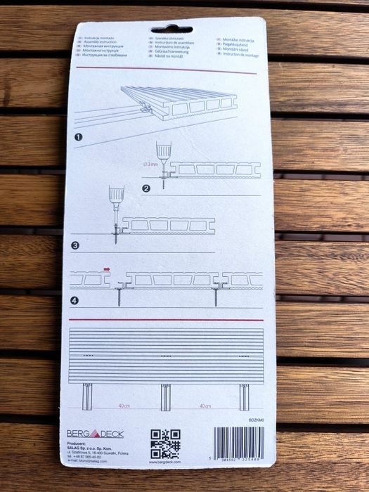 Zestaw stal nierdzewna do montażu deski tarasowej kompozytowej SALAG