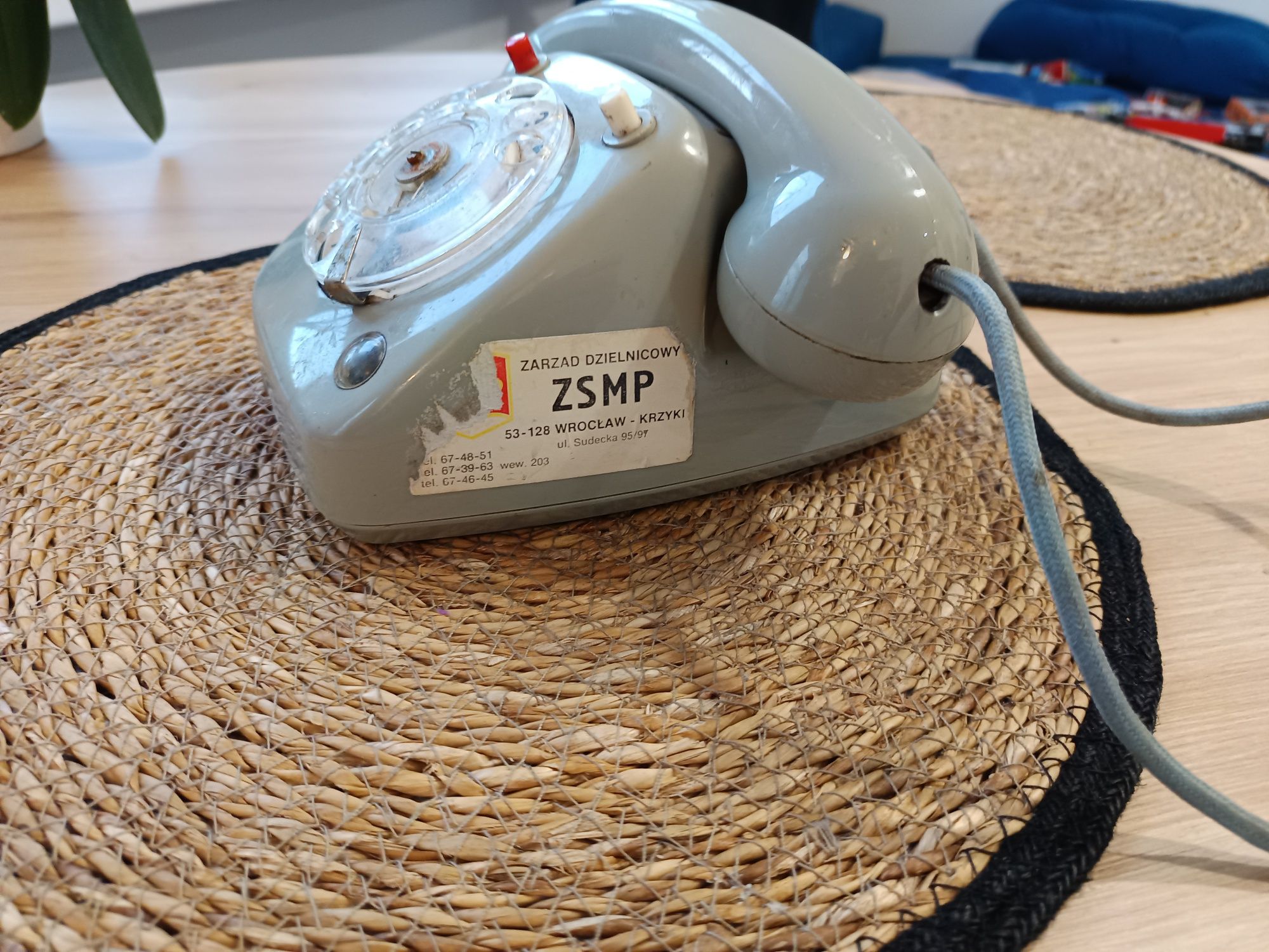 Stary Vintage telefon tarczowy słuchawkowy sekretarski PRL Elektrim