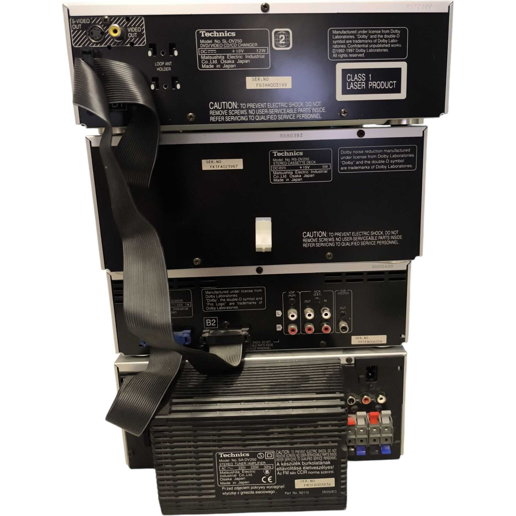Japońska 4 elementowa wieża Technics SA-DV250 SH RS SL-DV250 DVD