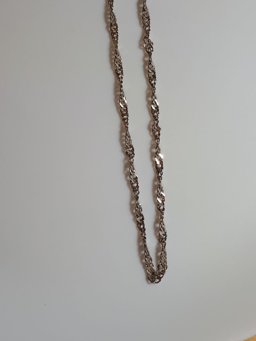 Srebrny łańcuszek i bransoletka 925 singapurka