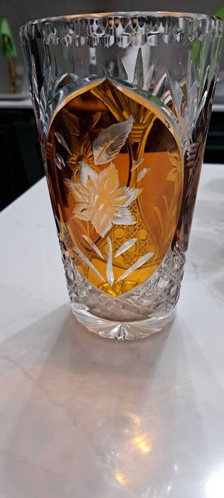 Polski Wazon Kryształowy Huta JULIA Sygnowany 21cm stan idealny