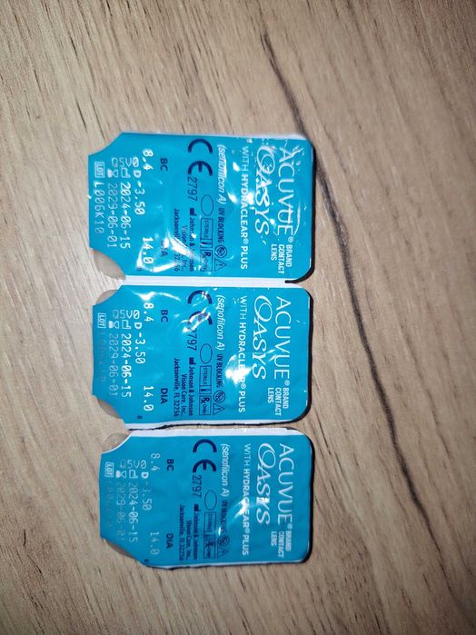 Soczewki Acuvue Oasys 3 szt. moce -3,50