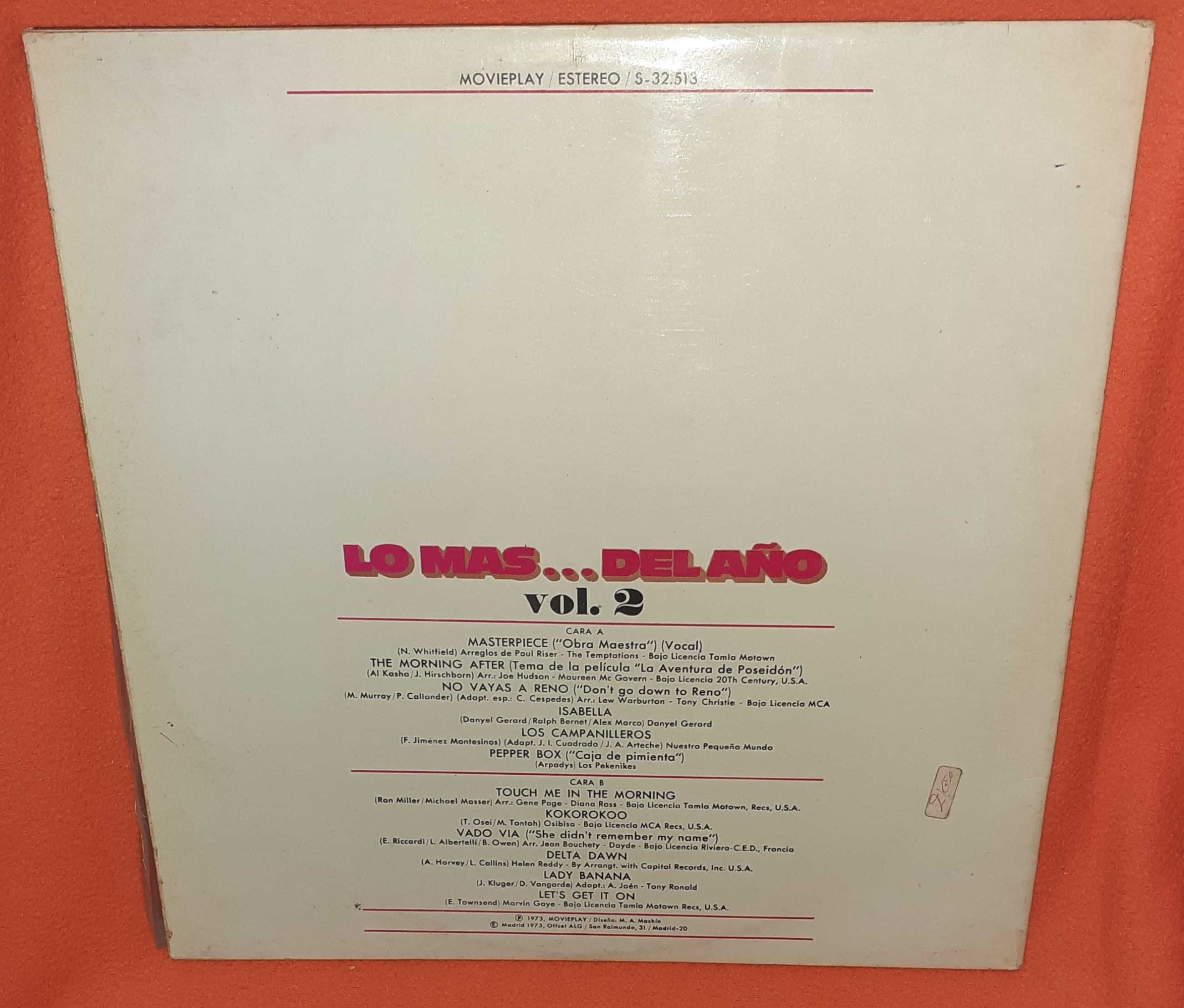 Disco Vinil - Lo Mas ...Del Ano Vol. 2