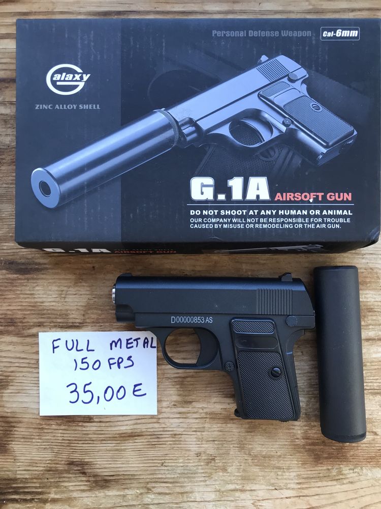 Pistola Airsoft de MOLA - SIG P226 - CZ 75D - COLT 25 - MP40 novas Plástico