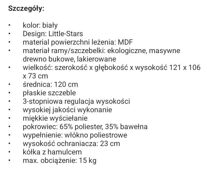 Kojec łóżeczko dla dziecka