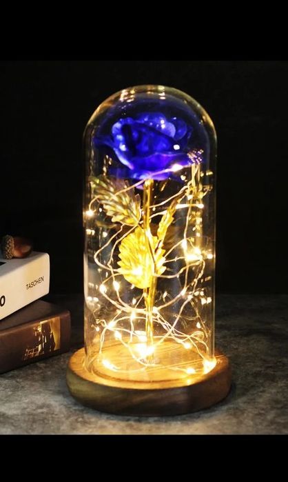 Róże w szkle swiecace ...24 róże  Led z wtyczką USB lampka nocna na pr