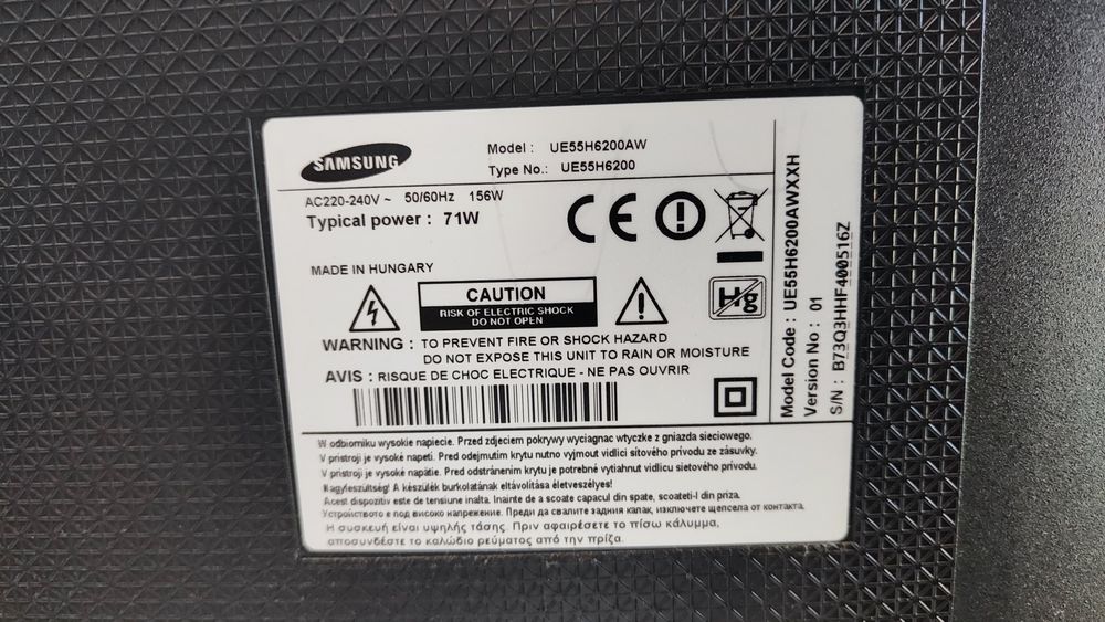 Telewizor Samsung 55 cali uszkodzony