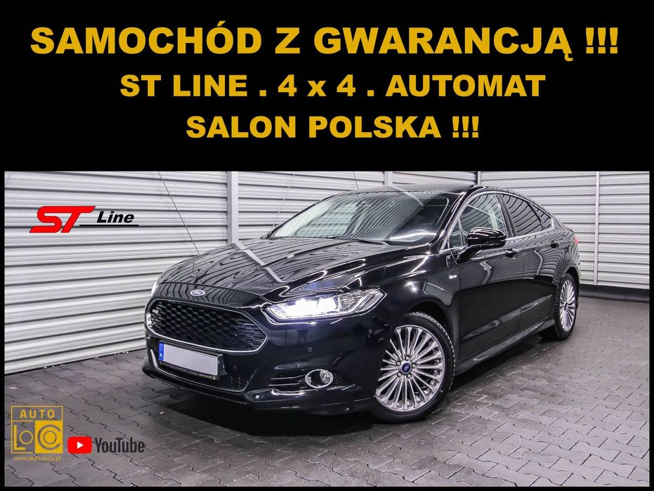 Ford Mondeo ST LINE + Automat + 4x4 + Salon POLSKA + Navi + Skóra + LEDy !!!