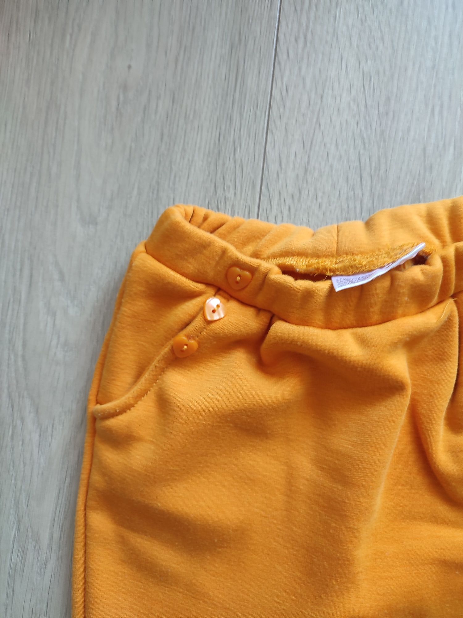Musztardowe spodnie dla dziewczynki ocieplane