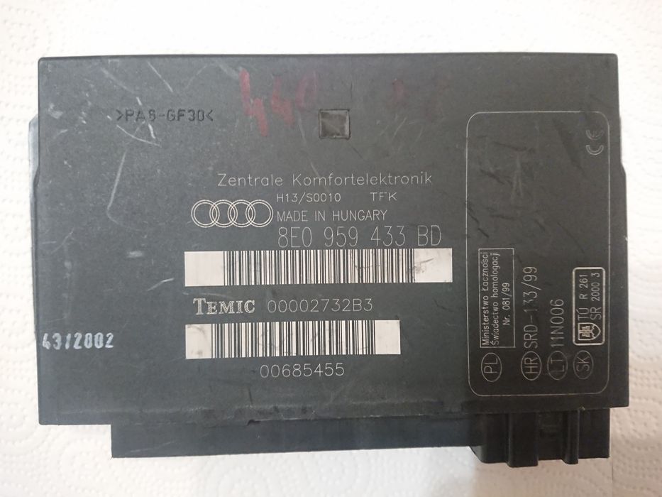 Moduł Komfortu  AUDI A4 B6 B7 8E0 433DB