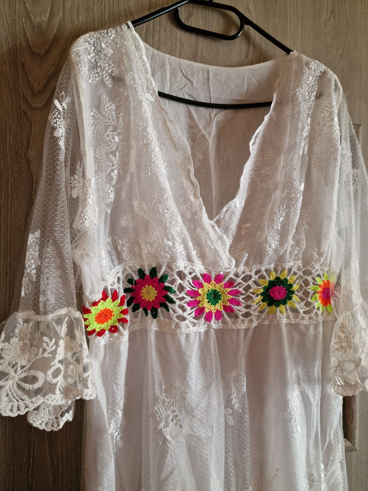 Sukienka boho kwiaty koronki Nowa uni m/l/xl