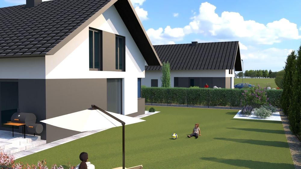 Osiedle domów jednorodzinnych na obrzeżach miasta