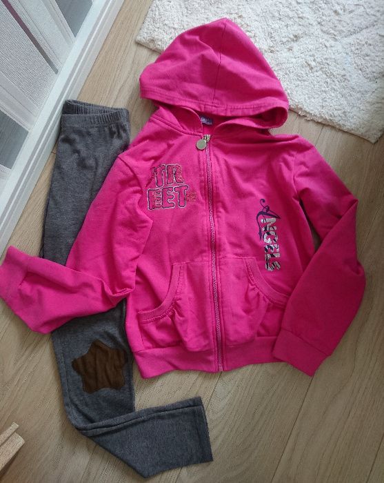komplet,zestaw roz 134/140 ,sukienka,legginsy,bluzka,bluza