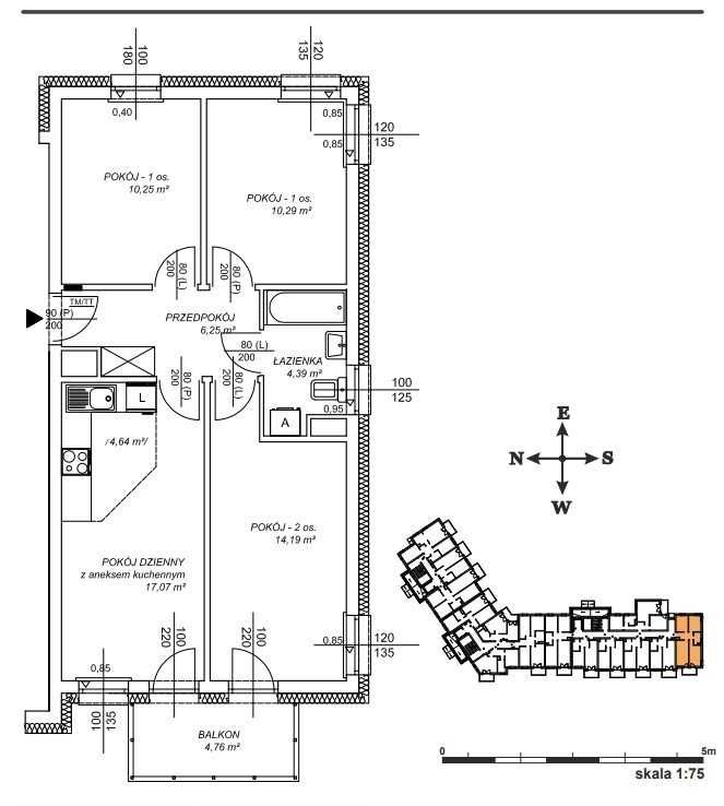Lublin. mieszkanie 4-pokojowe + aneks kuch.62,5 m2. Mała Dziesiąta