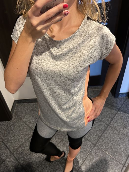 Bluzka sportowa koralowo szaro czarna S beloved