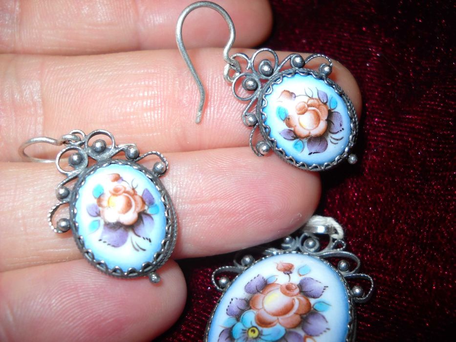 набор ссср финифть кольцо, кулон и серьги