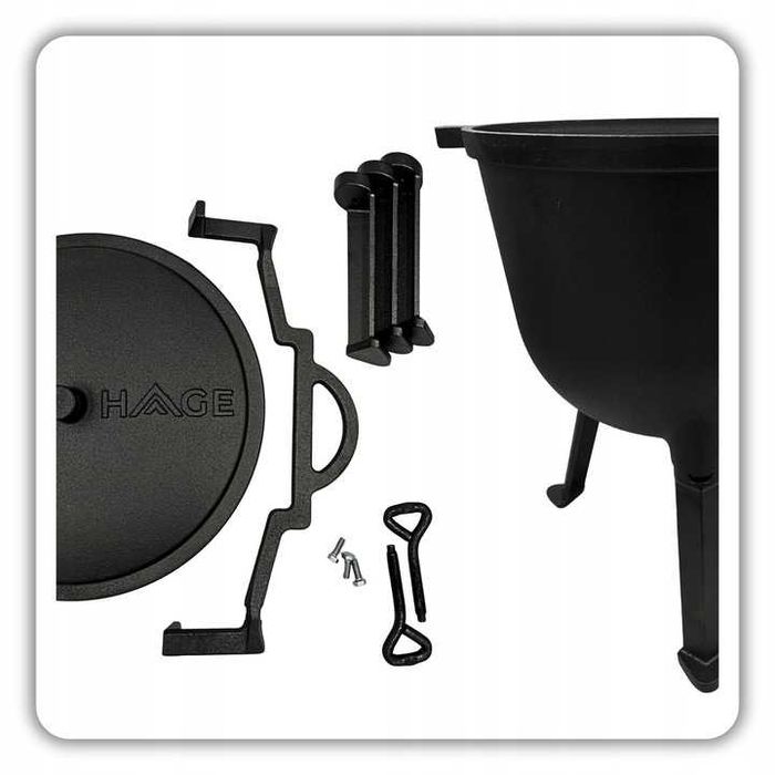 Kociołek żeliwny 8L ogrodowy do potraw jednogarnkowych leczo MOCNY new