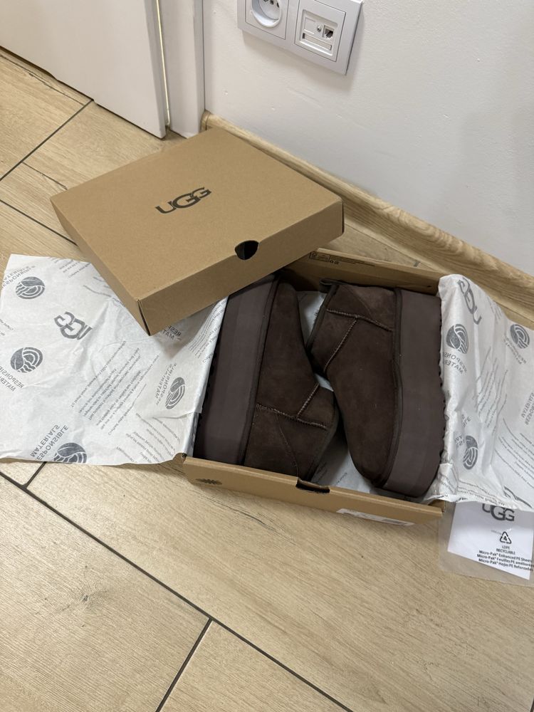 UGG Mini Burnt Cedar Chocolate Platform Platforma Śmiegowce