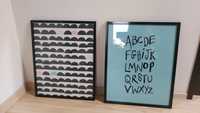 Ikea plakat grafika alfabet w ramce do pokoju dziecięcego w ramce