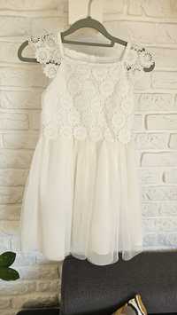 Sukienka biała cool club smyk jak nowa  128 cm