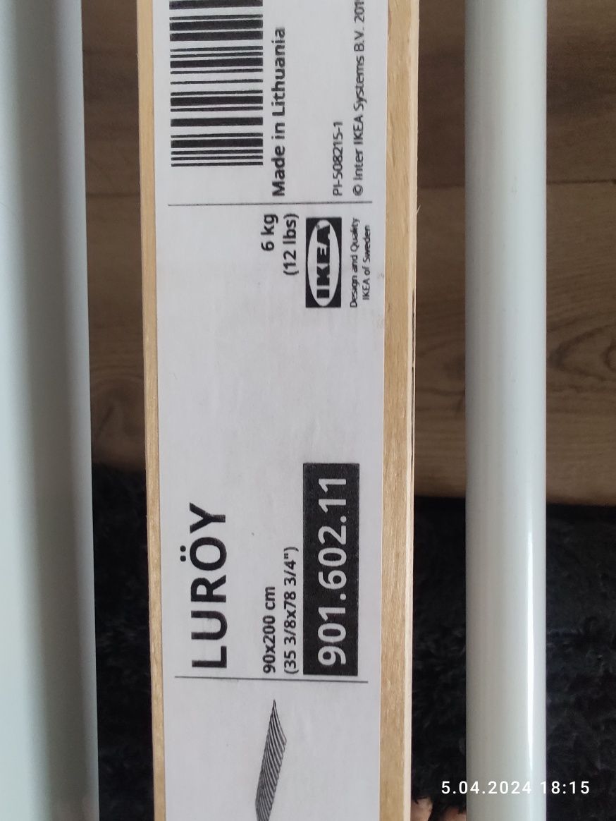 Łóżko metalowe białe z listwami elastycznymi IKEA