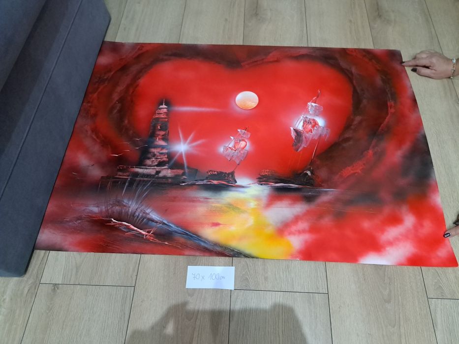 Obraz ręcznie malowany sprayem 70x100cm