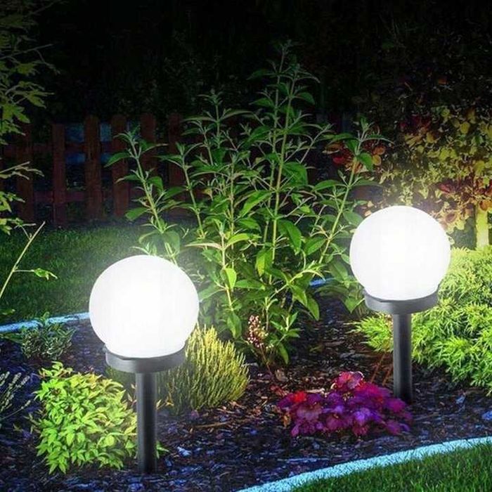 4x lampa solarna ogrodowa mocna biała KULA LED XXL zestaw nowe zapakow