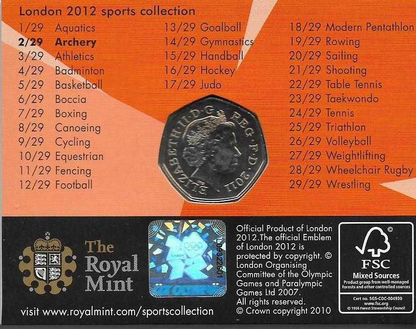Inglaterra - - - "2012 Jogos Olímpicos de Londres" - - - - - Moedas