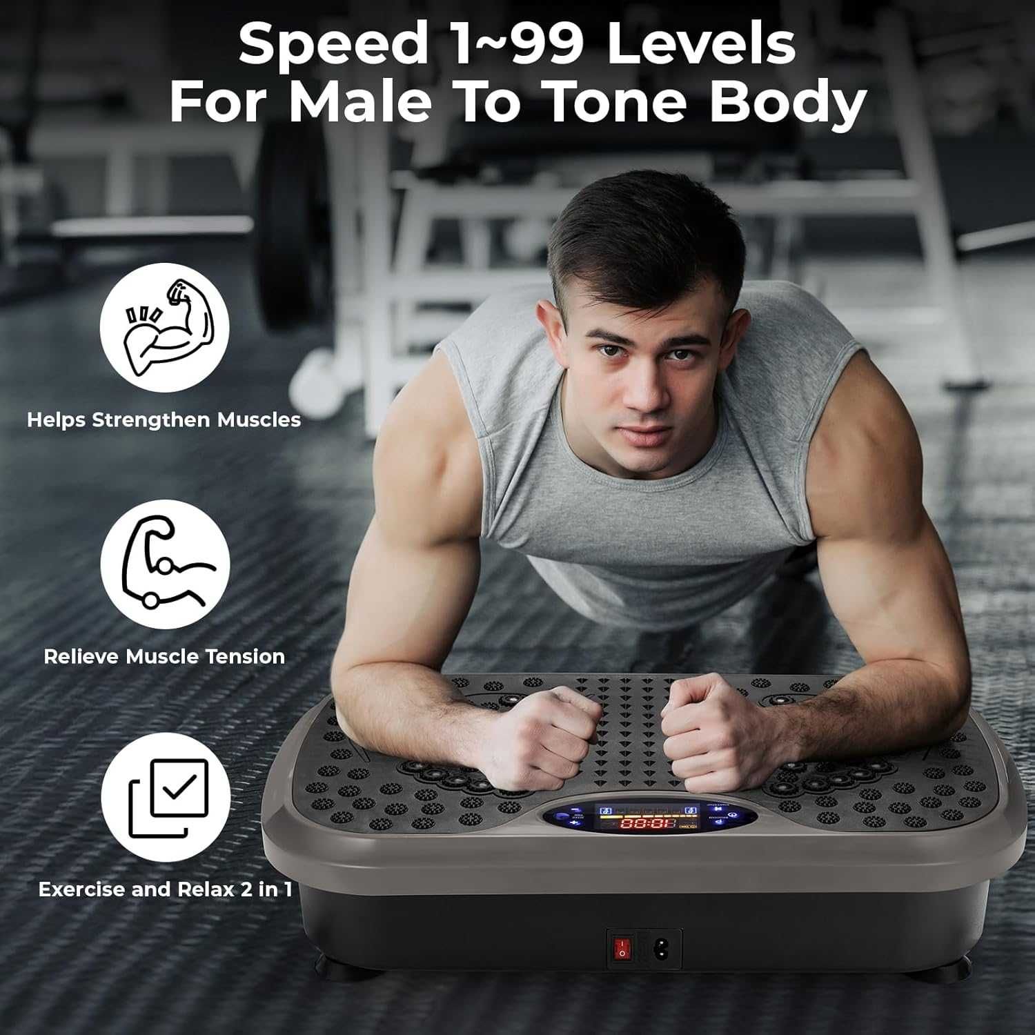 Nowa mata wibrująca / fitness / płyta / trening / 5-programów !A2705!
