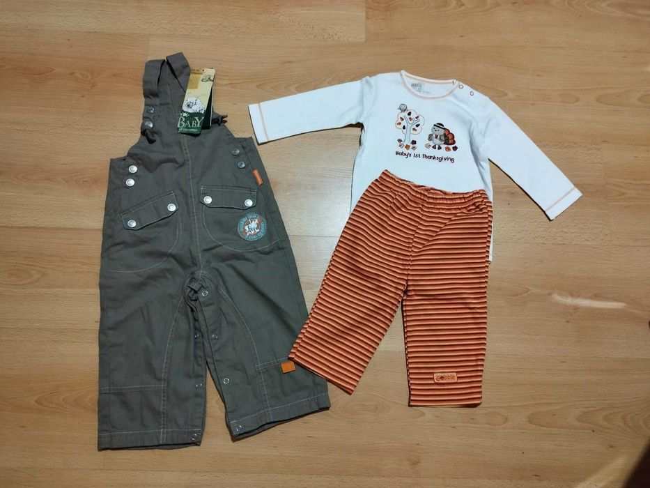 Nowe z metkami: spodnie Coccodrillo 80 i komplet Carter's 9 mieś.