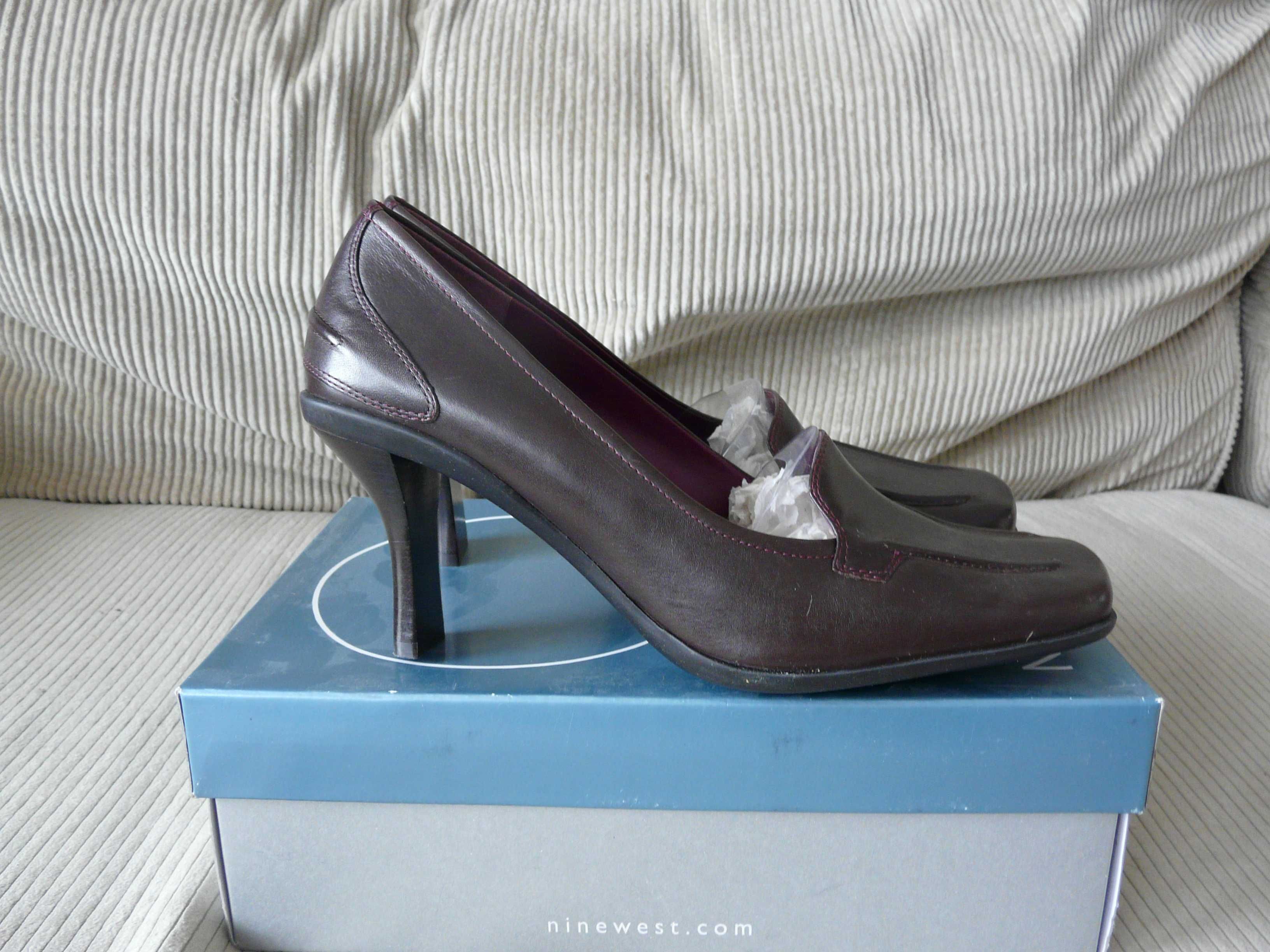 Nine West nowe czułenka 40 bordo/ciemny brąz