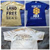 Zestaw nowe trzy niemieckie ang t-shirty P&C w rozmiarze L