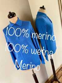 M l merino wool welna farhi modny sweter 90s 00s vintage