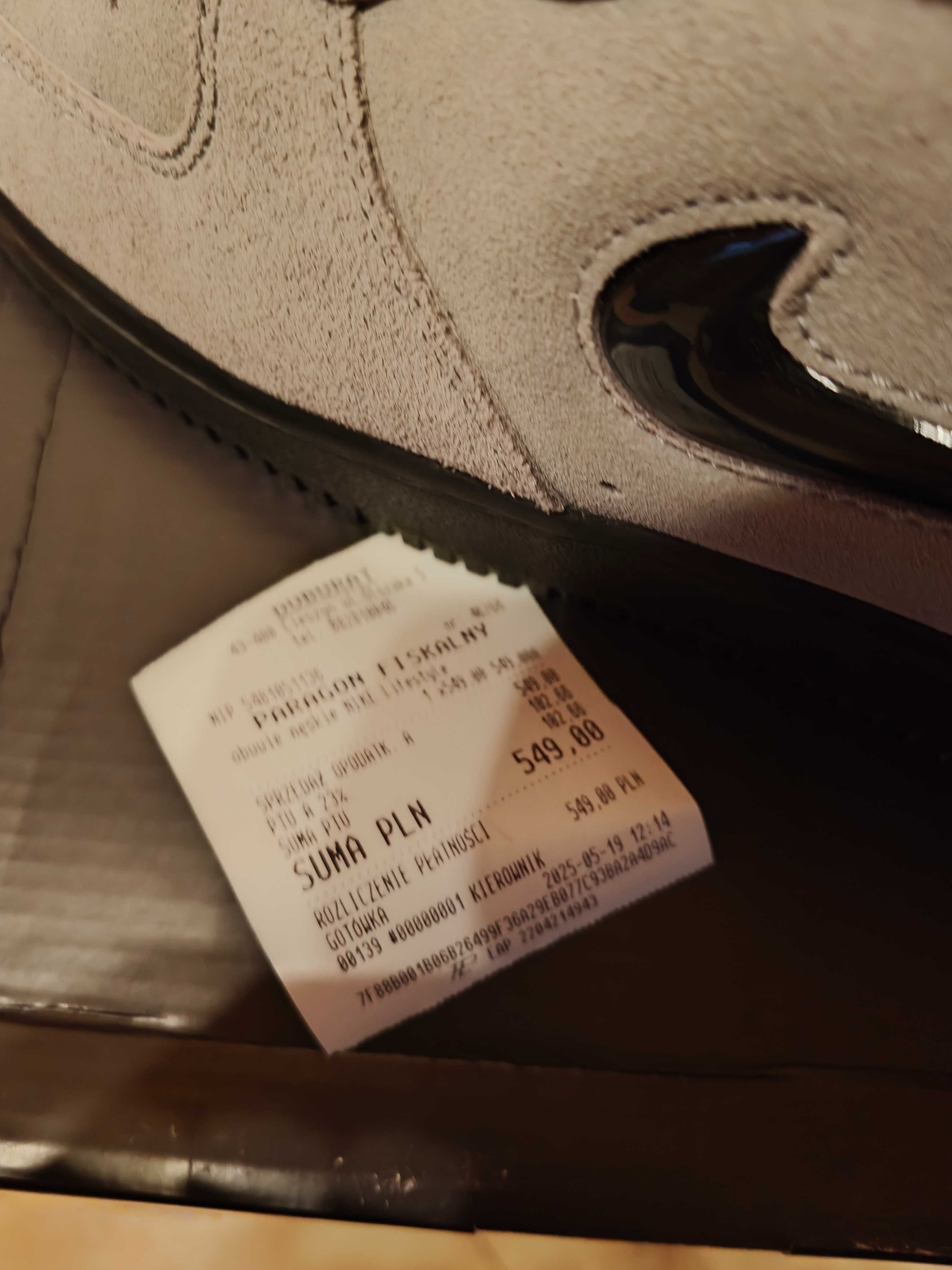 Buty NIKE AIR FORCE 1 JEWEL - szare- skóra naturalna zamszowa