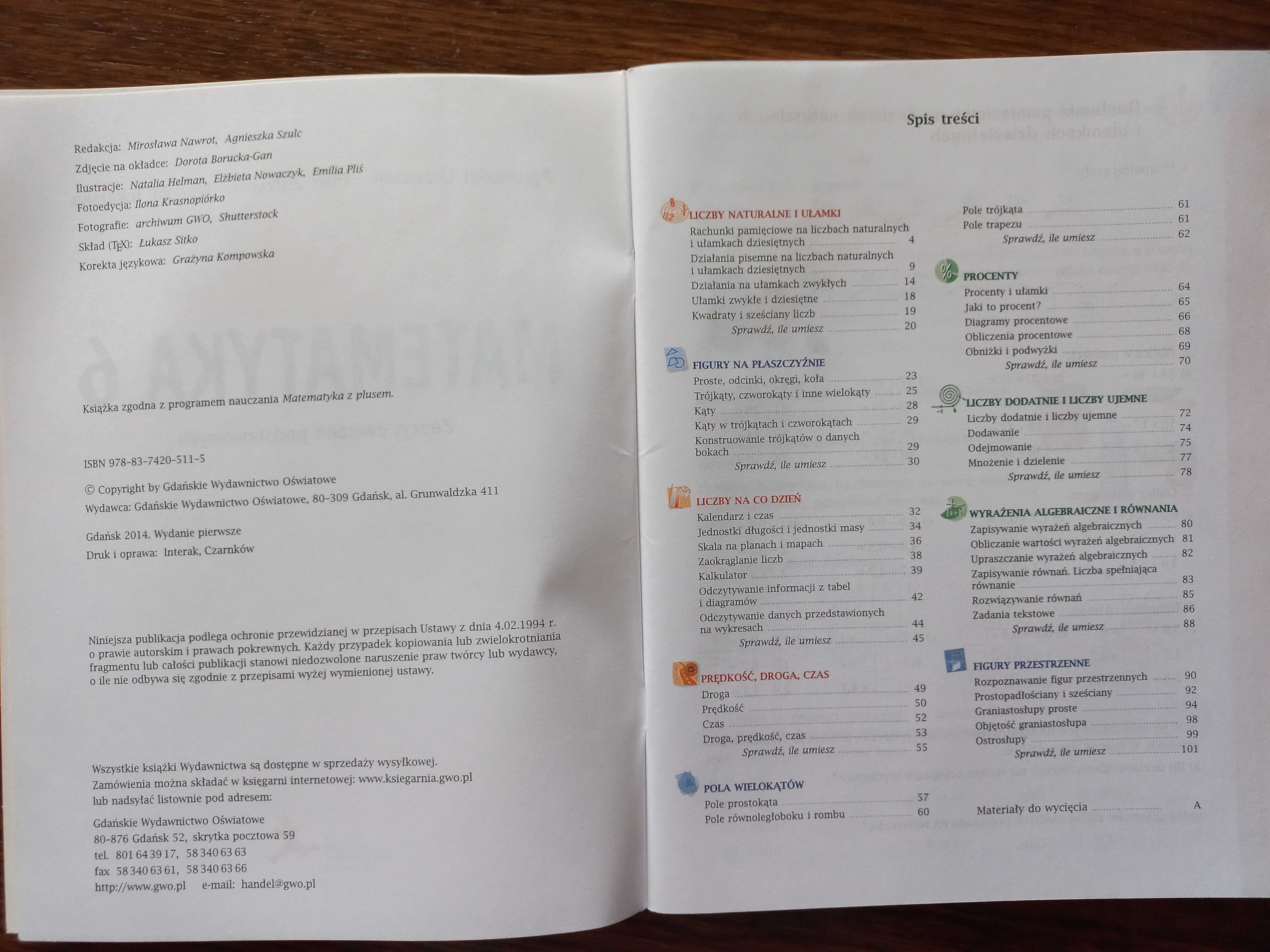 Matematyka 6 zeszyt ćwiczeń podstawowych z serii Matematyka z plusem