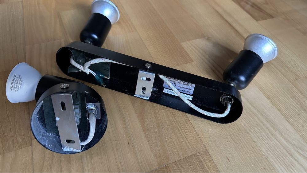 Kinkiety czarne LED (zestaw 2+1)