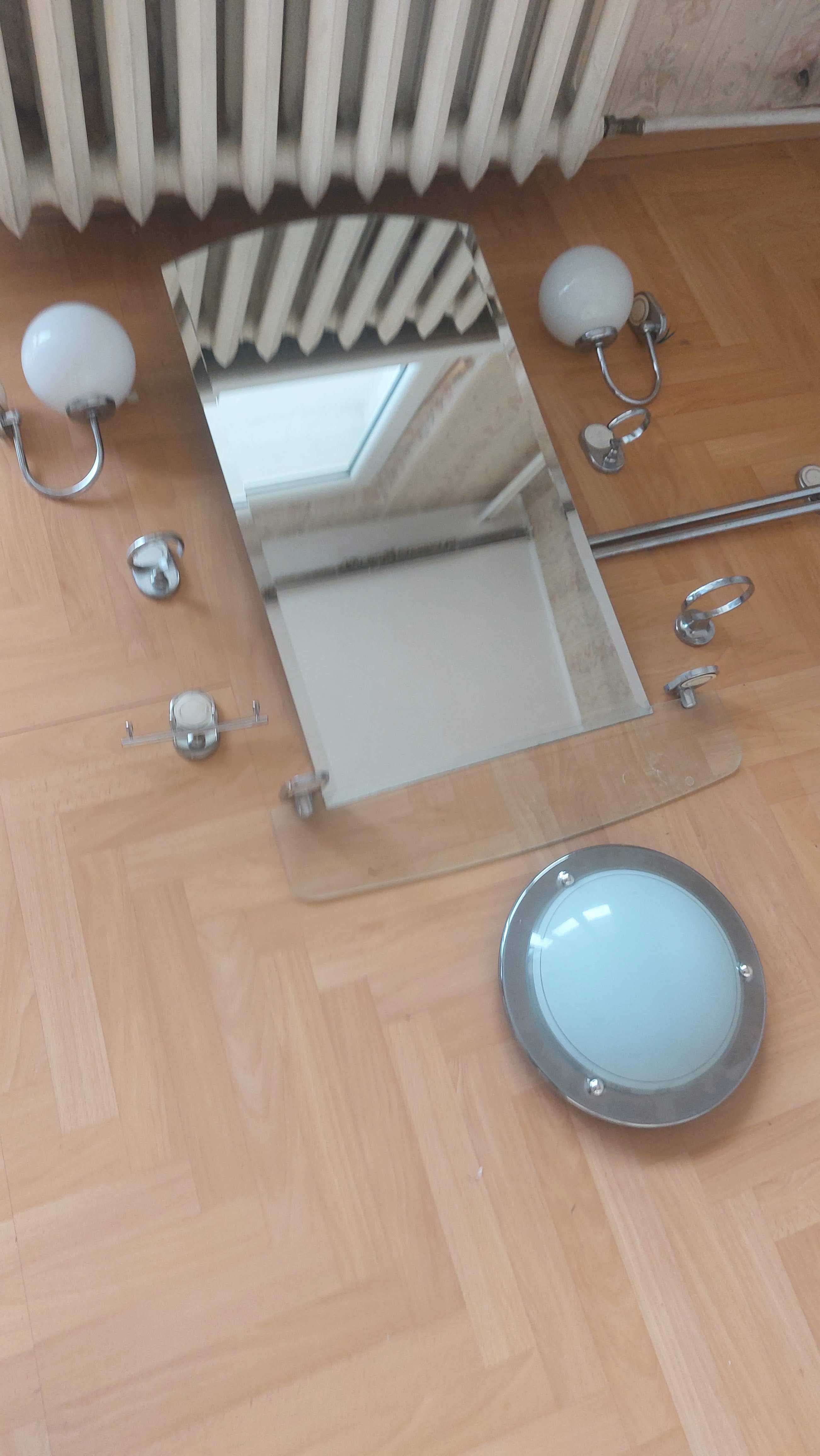 Komplet łazienkowy metalowy chromowany  10 elementów
