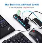 USB-хаб на 7 портов USB 2.0 с выключателями и подсветкой