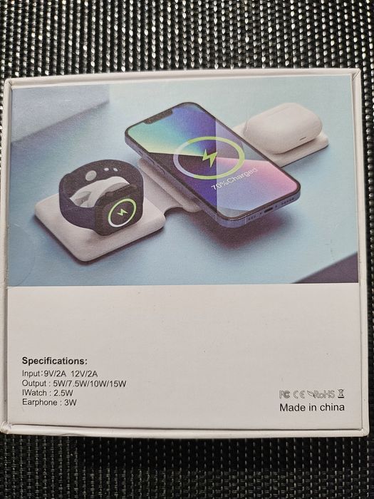 Indukcyjna Ładowarka Podróżna Składana 3w1