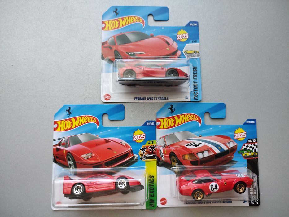 Hot Wheels zestaw Ferrari SF90 F40 365 GTB4 Competizione