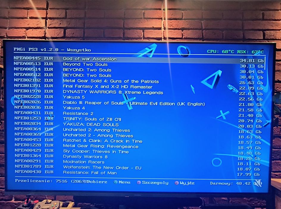 Przerobiona Playstation 3 Slim  4K PRO MOD HFW 4 92 HEN zestaw
