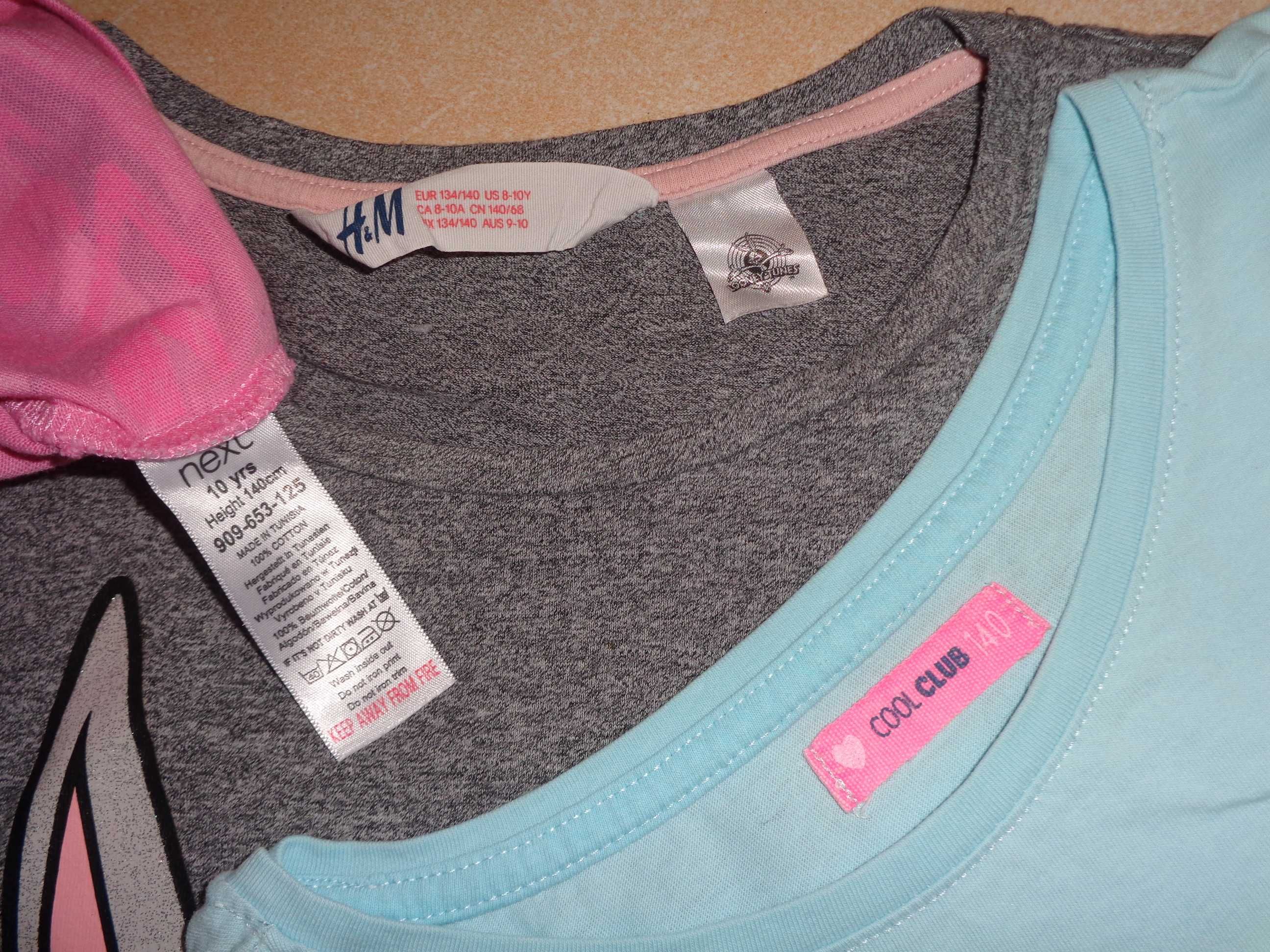 3x koszulki krótki rękaw OKAZJA Next H&M Cool Club Królik Bugs Unicorn