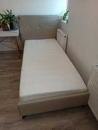 Łóżko z zagłówkiem jednoosobowe + materac 90 x 200
