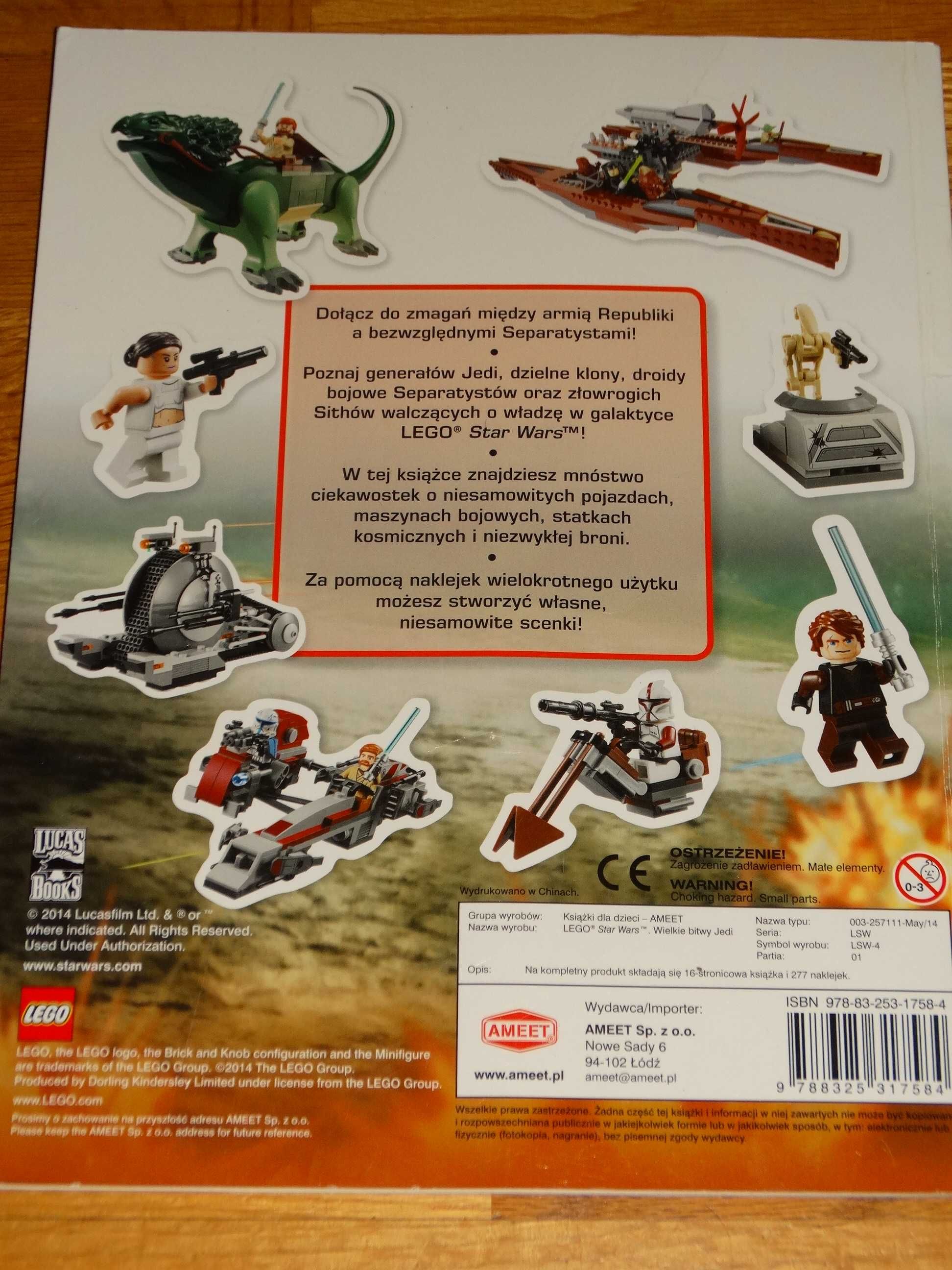 Lego Star Wars Wielkie Bitwy Jedi Książka + naklejki duża ilość