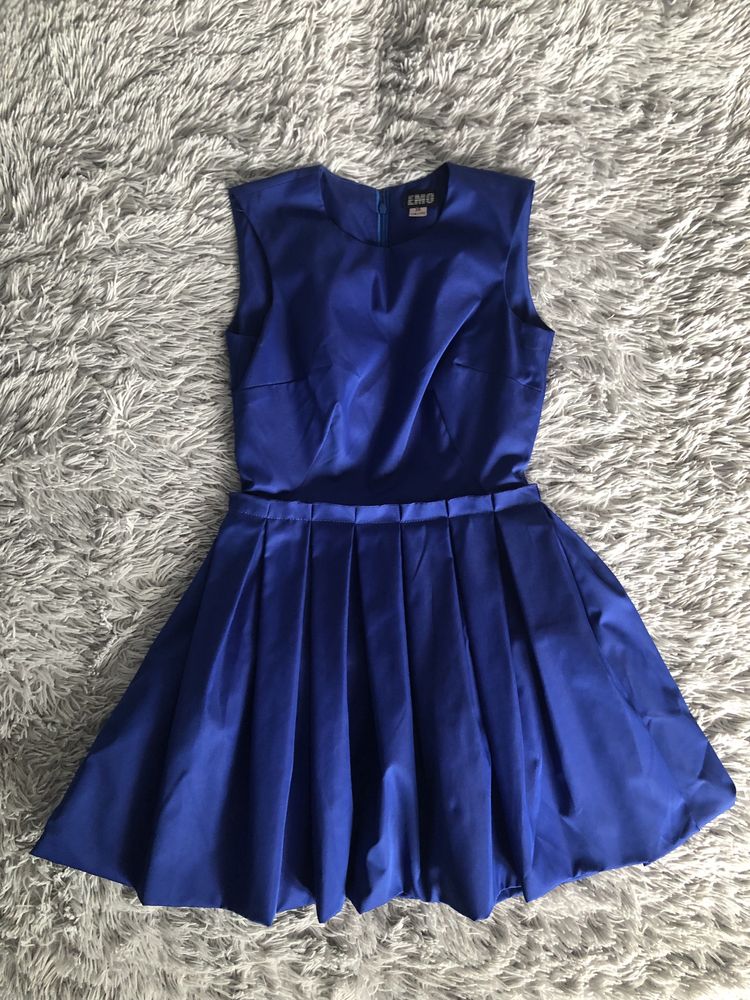 Granatowa imprezowa koktajlowa sukienka EMO