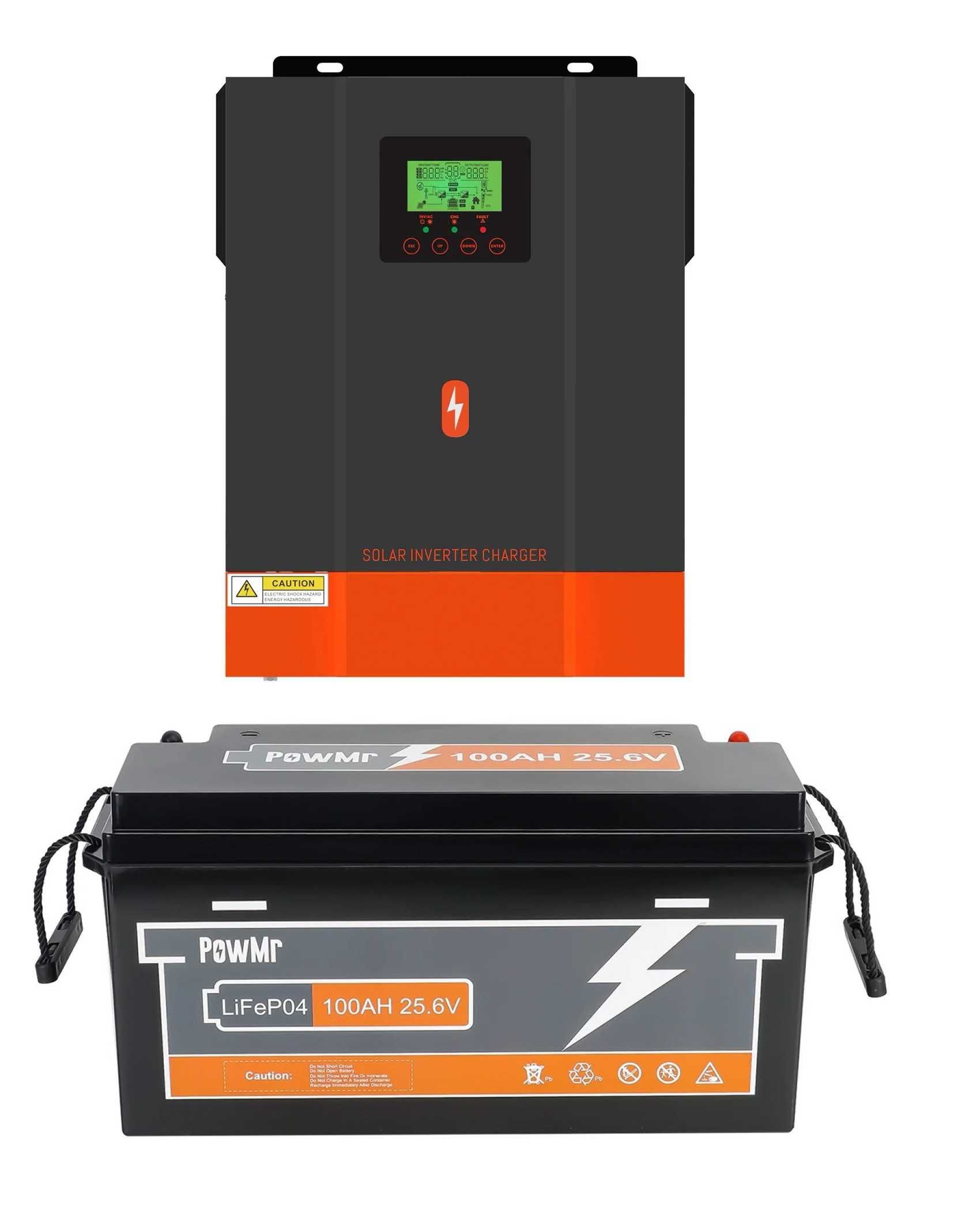 Гібридний інвертор PowMR 3200W POW-HVM3.2H-24V+Акумулятор PowMr 25.6V