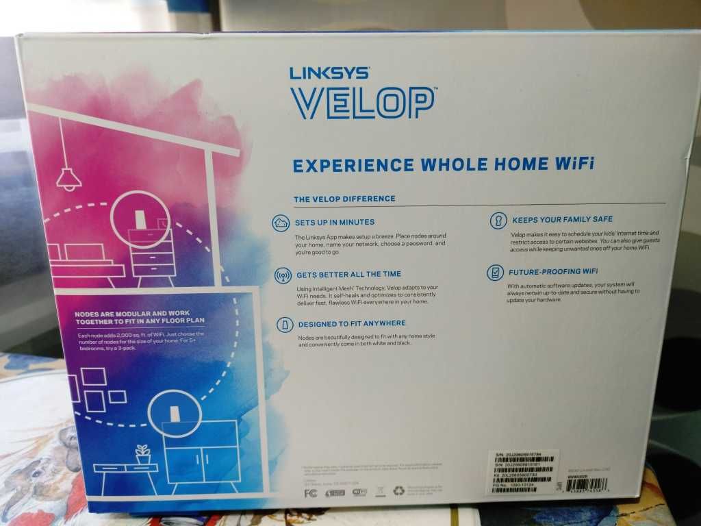 Linksys Velop AC4400 Tri-Band Wi-Fi Mesh System,WHW0302 (2 узла),White