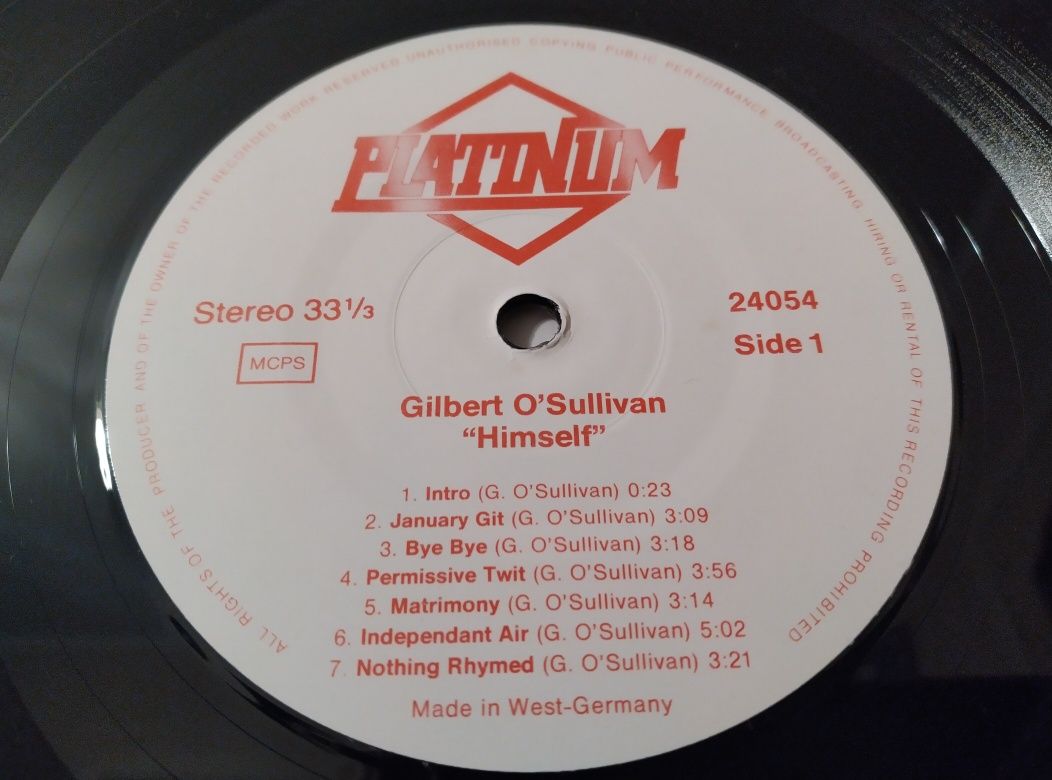 Раритетная виниловая пластинка =GILBERT O'SULLIVAN= '80 "Himself"