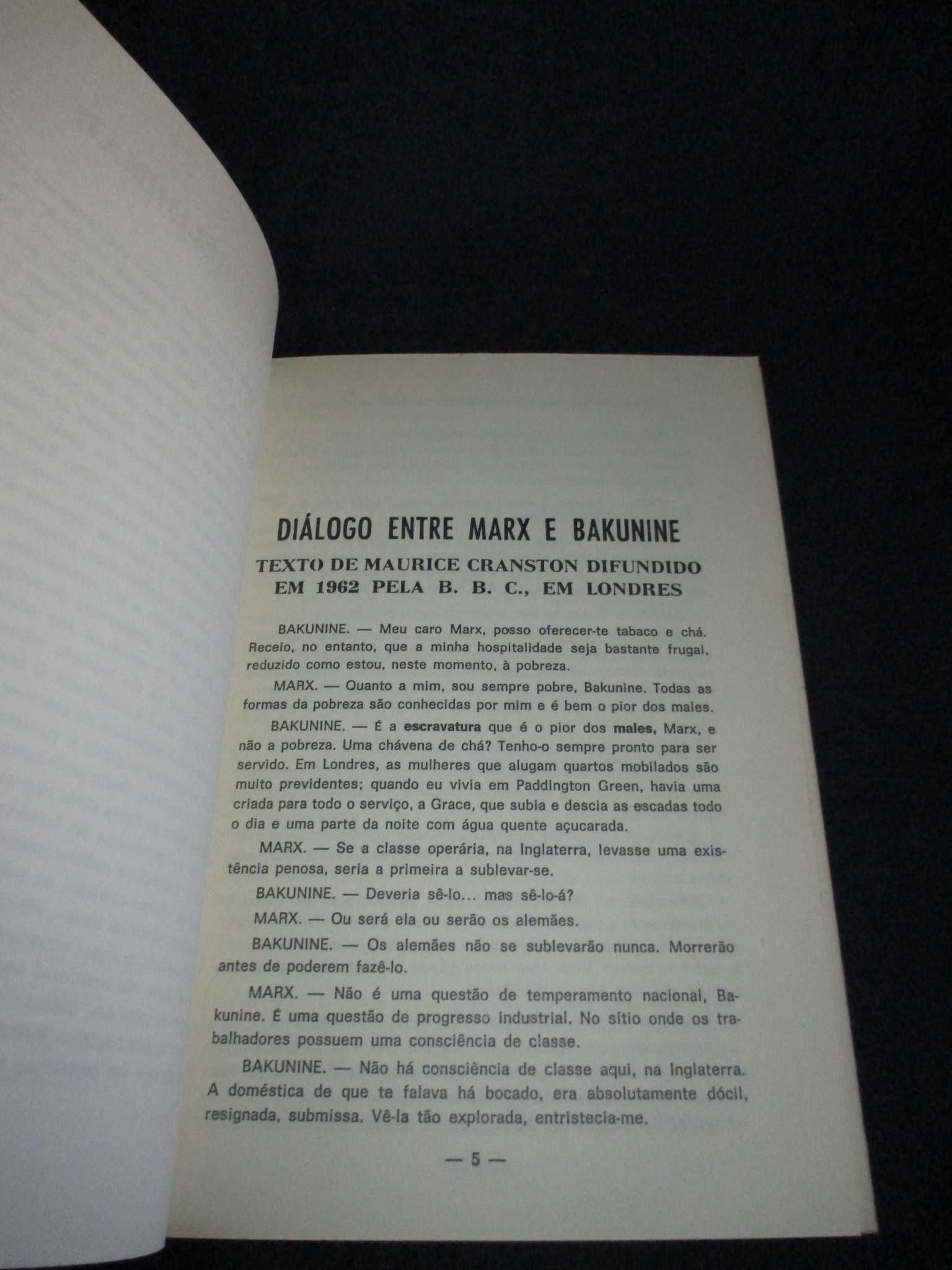 Livro Diálogo entre Marx e Bakunine Maurice Cranston